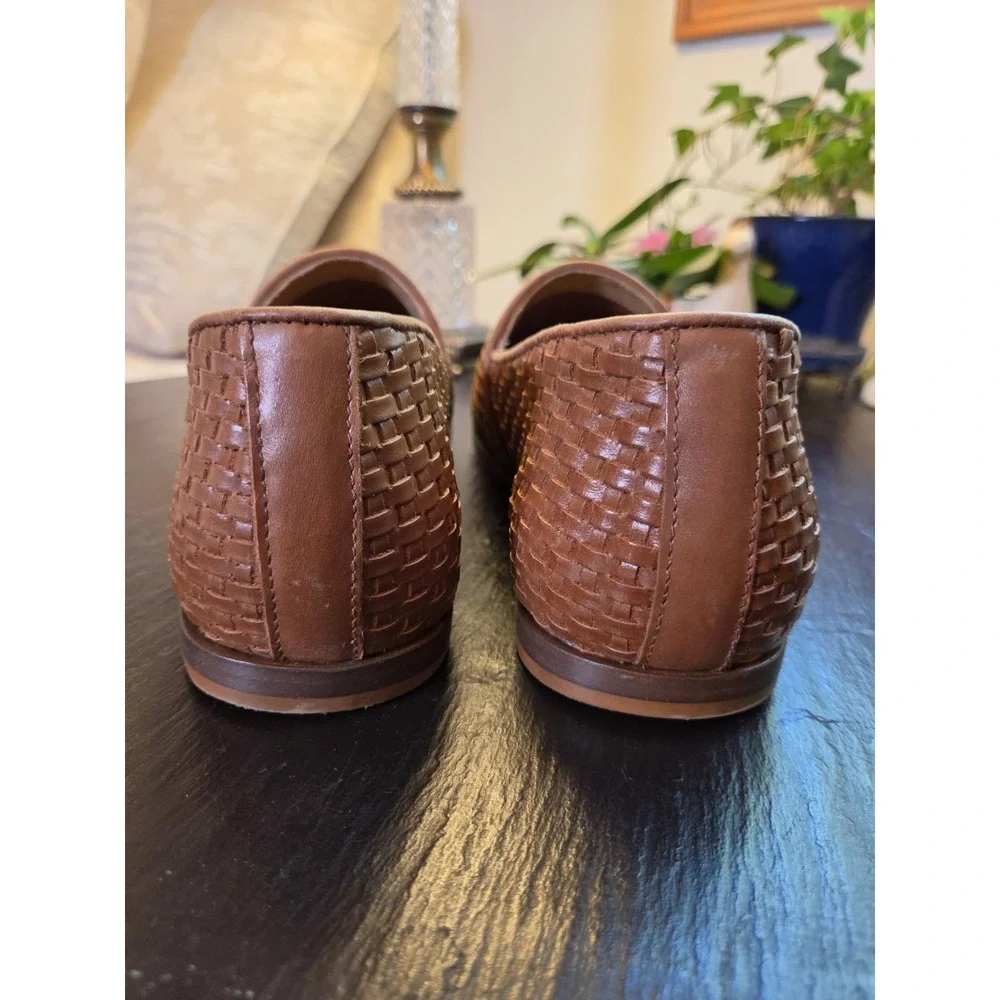 Nisolo Men's Alejandro Woven Leather Slip On 2.0 Shoes Brown Size 10.5 EUC! $198